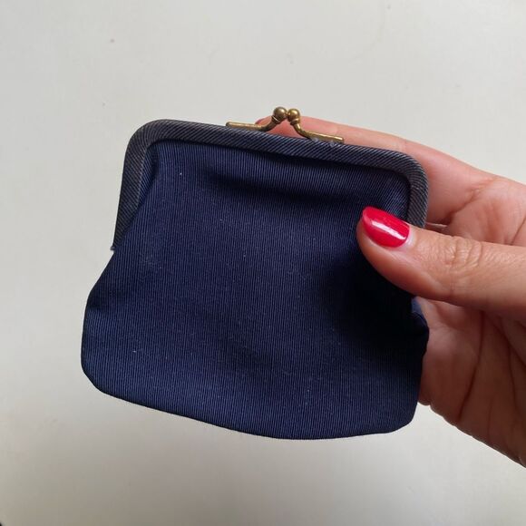 Vintage Handbags - Vintage Small Navy Blue Coin Purse